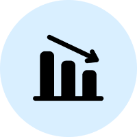 Graph with downward arrow