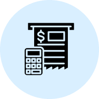 Calculator and receipt icon