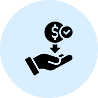 Hand receiving money icon