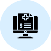 Digital medical payment symbol